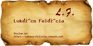 Lukács Felícia névjegykártya